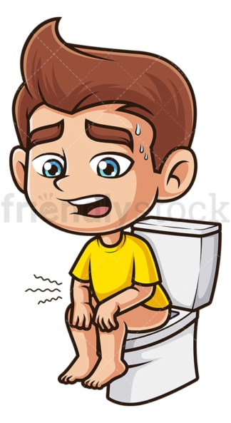 Boy with diarrhea. PNG - JPG and vector EPS (infinitely scalable).
