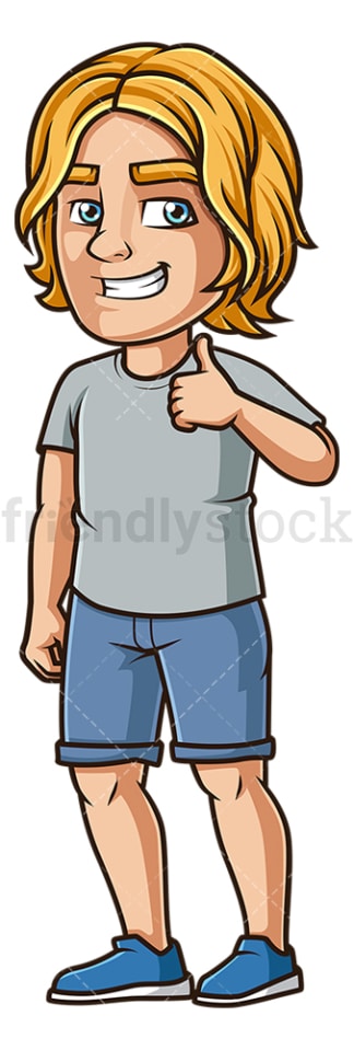 Cheerful guy thumbs up. PNG - JPG and vector EPS (infinitely scalable).