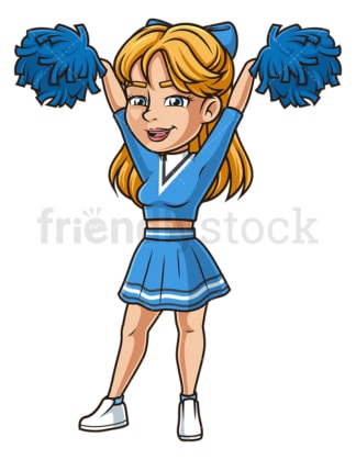 Cheerful woman cheerleader. PNG - JPG and vector EPS (infinitely scalable).