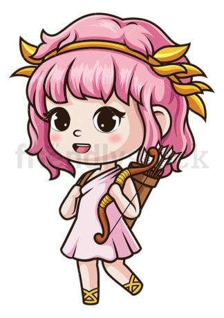 Chibi female cupid. PNG - JPG and vector EPS (infinitely scalable).