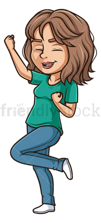 Happy latino woman. PNG - JPG and vector EPS (infinitely scalable).