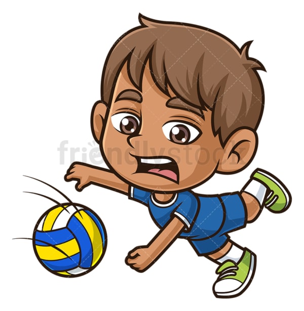 Hispanic boy playing volleyball. PNG - JPG and vector EPS (infinitely scalable).