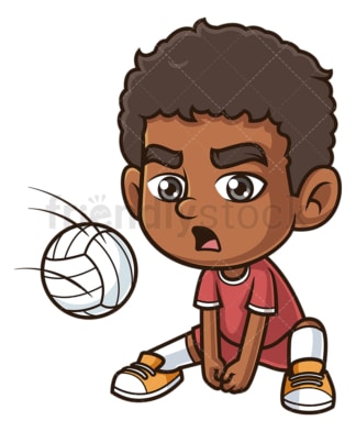Black boy playing volleyball. PNG - JPG and vector EPS (infinitely scalable).