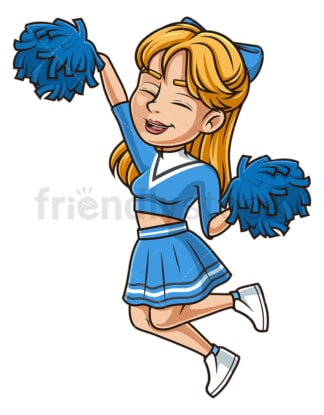 Cute cheerleader jumping. PNG - JPG and vector EPS (infinitely scalable).