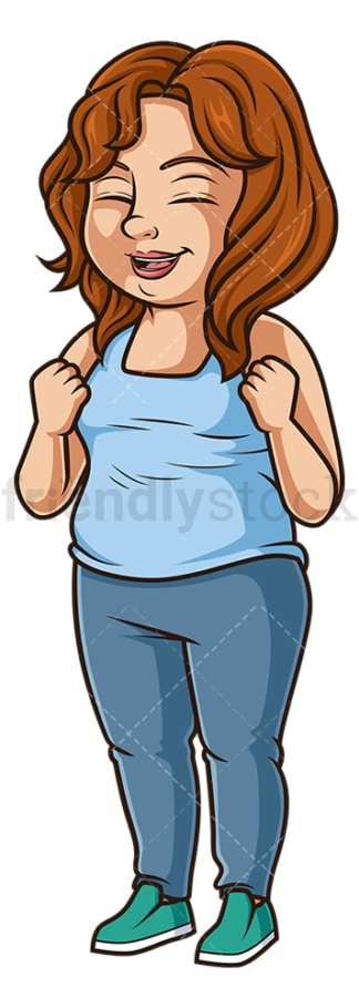 Happy chubby woman. PNG - JPG and vector EPS (infinitely scalable).