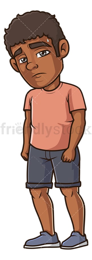 Sad black man. PNG - JPG and vector EPS (infinitely scalable).
