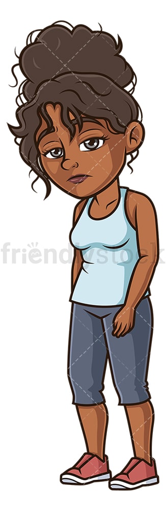 Sad black woman. PNG - JPG and vector EPS (infinitely scalable).