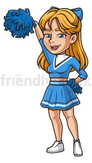 White female cheerleader. PNG - JPG and vector EPS (infinitely scalable).