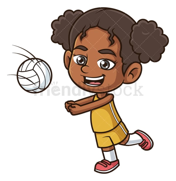 Black girl playing volleyball. PNG - JPG and vector EPS (infinitely scalable).