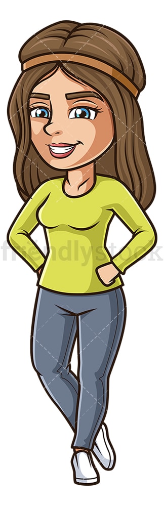 Cheerful young woman. PNG - JPG and vector EPS (infinitely scalable).