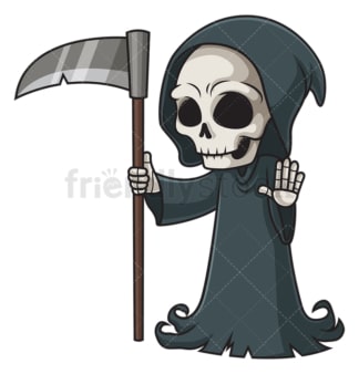 Grim reaper stop gesture. PNG - JPG and vector EPS (infinitely scalable).