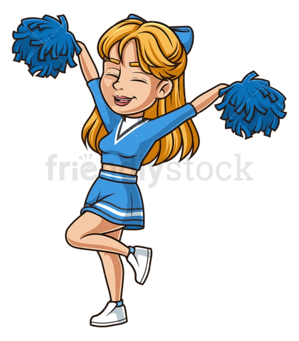 Jolly cheerleader cheering. PNG - JPG and vector EPS (infinitely scalable).
