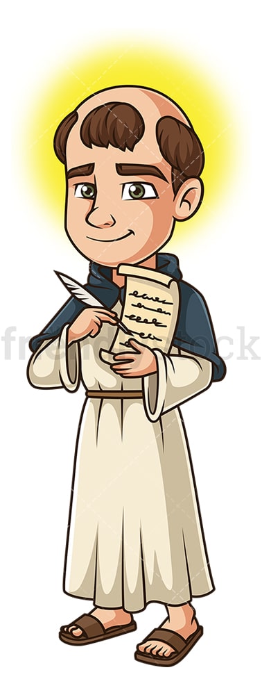 Saint thomas aquinas. PNG - JPG and vector EPS file formats (infinitely scalable). Image isolated on transparent background.