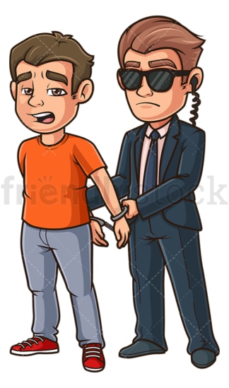 FBI agent arresting man. PNG - JPG and vector EPS (infinitely scalable).