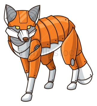 Mechanical fox robot. PNG - JPG and vector EPS (infinitely scalable).