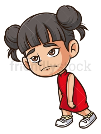 Sad asian girl. PNG - JPG and vector EPS (infinitely scalable).