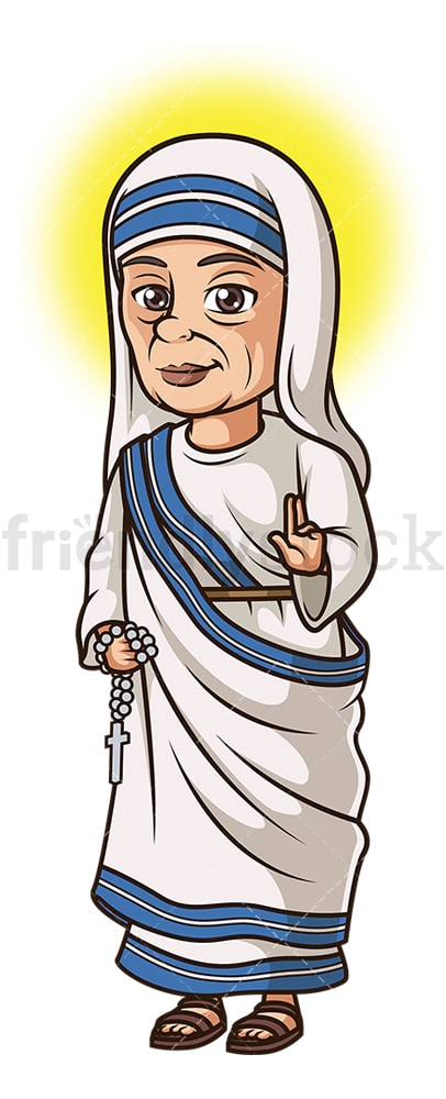 聖母テレサ漫画ベクトルクリップアート Friendlystock
