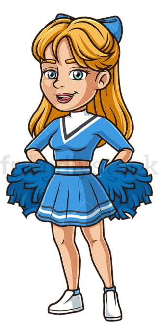 Confident caucasian cheerleader. PNG - JPG and vector EPS (infinitely scalable).