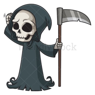 Confused grim reaper. PNG - JPG and vector EPS (infinitely scalable).
