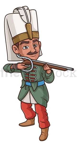 Ottoman soldier with musket. PNG - JPG and vector EPS (infinitely scalable).