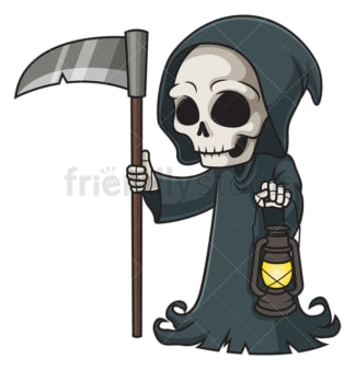 Grim reaper holding lantern. PNG - JPG and vector EPS (infinitely scalable).
