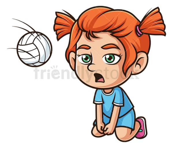 Little girl playing volleyball. PNG - JPG and vector EPS (infinitely scalable).