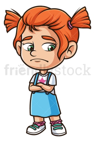 Sad ginger girl. PNG - JPG and vector EPS (infinitely scalable).