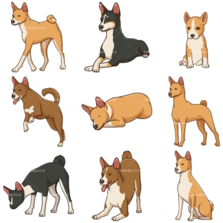 Basenji dogs. PNG - JPG and vector EPS file formats (infinitely scalable).
