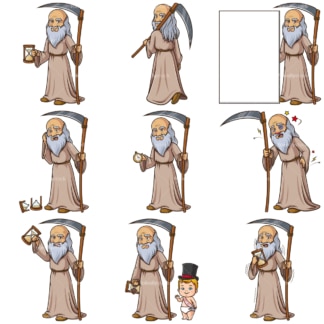 Father time. PNG - JPG and infinitely scalable vector EPS - on white or transparent background.