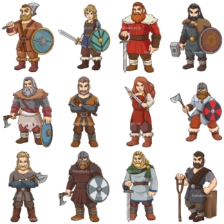 Ferocious viking warriors. PNG - JPG and vector EPS file formats (infinitely scalable). Images isolated on transparent background.