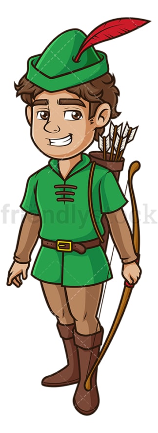 Confident robin hood. PNG - JPG and vector EPS (infinitely scalable).
