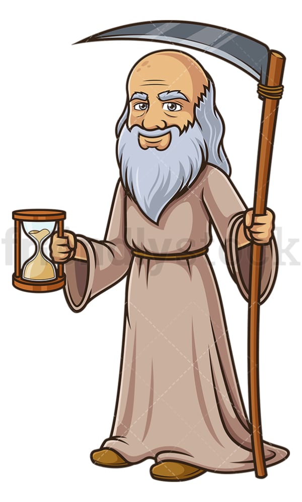 Father time smiling. PNG - JPG and vector EPS (infinitely scalable).
