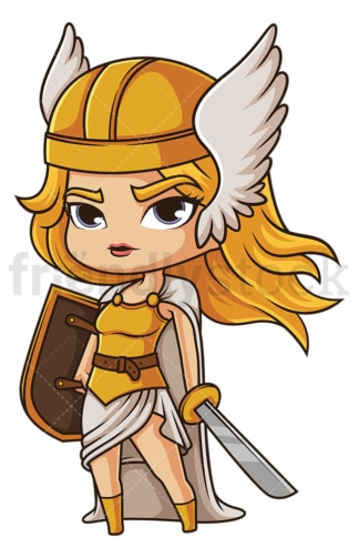 Chibi god freya. PNG - JPG and vector EPS file formats (infinitely scalable). Image isolated on transparent background.