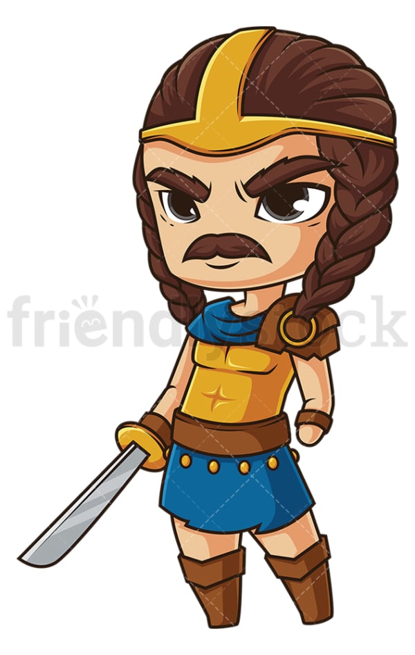 Chibi god tyr. PNG - JPG and vector EPS file formats (infinitely scalable). Image isolated on transparent background.