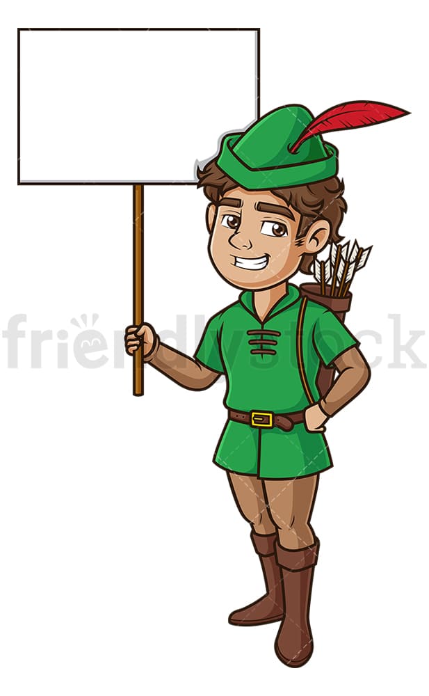 Confident Robin Hood Cartoon Clipart Vector - FriendlyStock