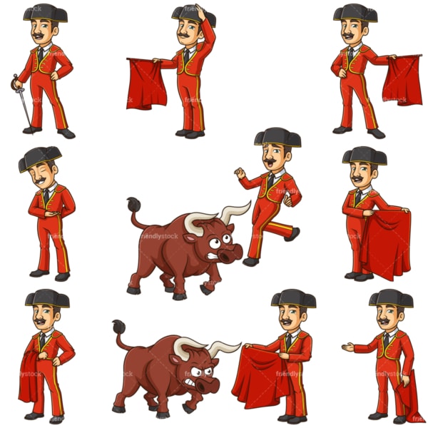 Spanish bullfighter. PNG - JPG and infinitely scalable vector EPS - on white or transparent background.