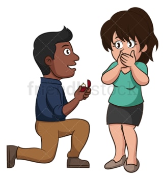 Man proposing to surprised girlfriend. PNG - JPG and vector EPS (infinitely scalable).
