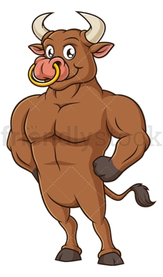 Muscular bull. PNG - JPG and vector EPS (infinitely scalable).