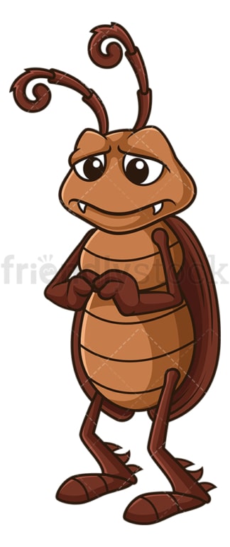 Sad cockroach. PNG - JPG and vector EPS file formats (infinitely scalable). Image isolated on transparent background.