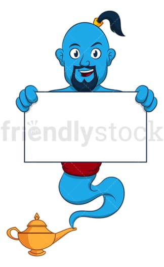 Blue genie blank sign. PNG - JPG and vector EPS (infinitely scalable).