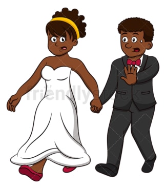 Bride and scared groom. PNG - JPG and vector EPS (infinitely scalable).