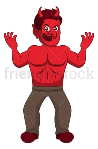 Red demon laughing. PNG - JPG and vector EPS (infinitely scalable).