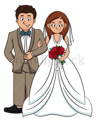 Happy bride and groom. PNG - JPG and vector EPS (infinitely scalable).