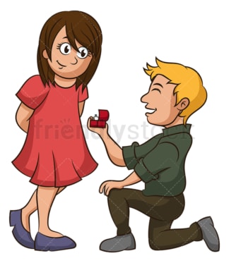 Young man proposing. PNG - JPG and vector EPS (infinitely scalable).