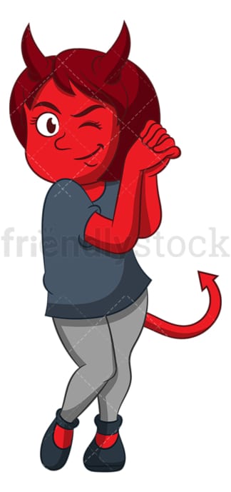 Cute devil woman. PNG - JPG and vector EPS (infinitely scalable).