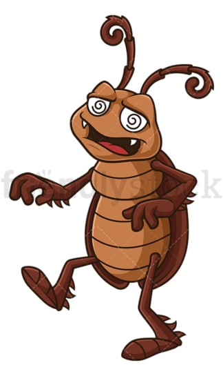 Dizzy cockroach. PNG - JPG and vector EPS file formats (infinitely scalable). Image isolated on transparent background.