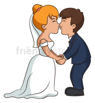 Bride and groom kissing. PNG - JPG and vector EPS (infinitely scalable).