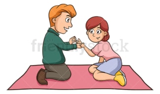 Couple getting engaged romantic picnic. PNG - JPG and vector EPS (infinitely scalable).