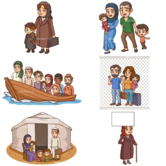 Refugees and evacuees. PNG - JPG and vector EPS file formats (infinitely scalable).