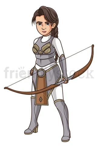 Valkyrie holding bow. PNG - JPG and vector EPS (infinitely scalable).